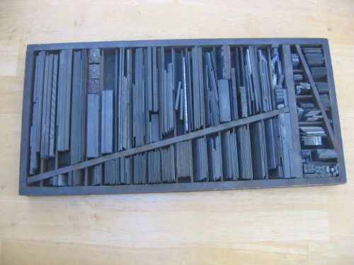 Assorted Metal / Lead Printing Press Type Set  With Tray 14lbs