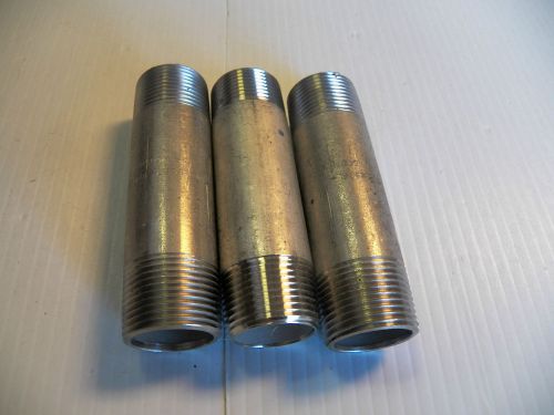 New no name lot of 3 stainless s/s nipple 304 1&#034; x 4 1/2&#034; for sale
