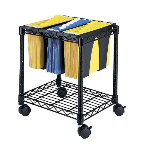 Wire File Cart w Removable Tubs in Black [ID 37396]