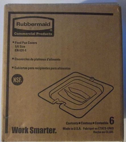 Box of 6 Rubbermaid Hot / Cold Food Pan Cover Amber 1/6 Size 6.9&#034;x6 3/8&#034; 208P86