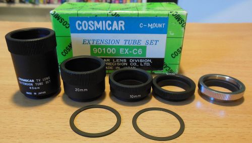 Cosmicar C Mount TV Lens Extension Tube Set 40mm, 20mm, 10mm, 2-5mm 90100 EX-C6
