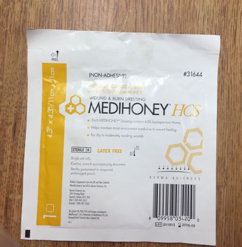 Medihoney HCS 4.3&#034; X 4.3&#034; 11cm X 11cm Hydrogel Colloidal Sheet Derma Sciences(1)