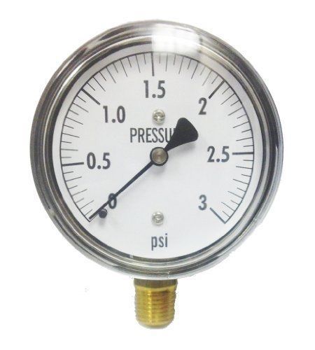 Kodiak controls kc25-3# low pressure gauge 3 psi for sale