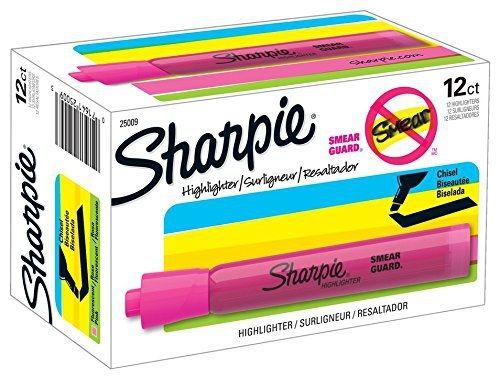 Sharpie 25009 Accent Tank-Style Highlighter, Fluorescent Pink, 12-Pack