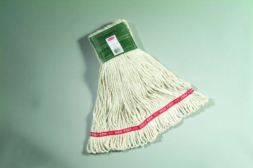 Rubbermaid fga15206 web foot medium cotton blend looped-end wet mop head white for sale