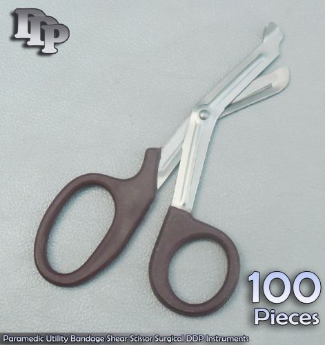 100 Paramedic Utility Bandage Shear Scissor 7.25&#034; Maroon Handle Surgical Instrum