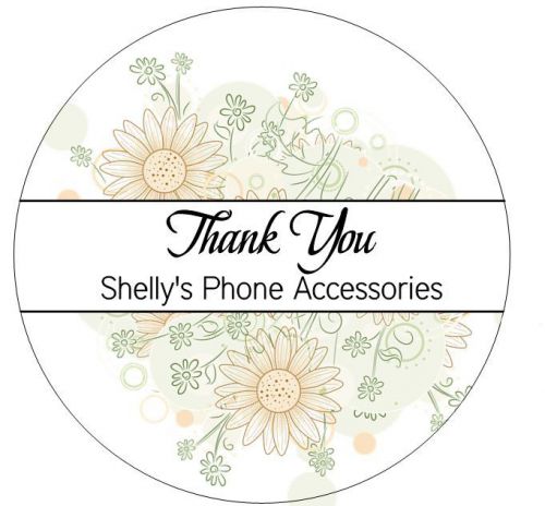 CUSTOMIZED BUSINESS THANK YOU STICKER LABELS  - FLORAL FLOWER PRINT #23