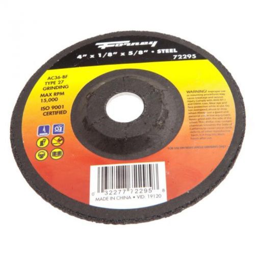 4&#034; x 1/8&#034; type 27 steel flex grinding wheel, with 5/8&#034; arbor, ac36r-bf forney for sale