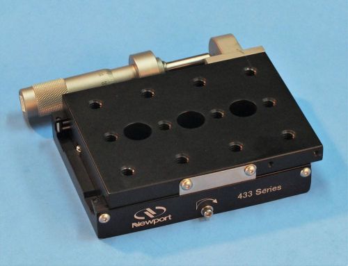 Newport 433 translation stage w/ sm-25 micrometer (optical, nrc, metric micromet for sale