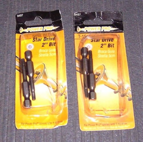 2 ea. 2 pk (4 bits). hillman fasteners 9497 2&#034; t-15 torx power bits for sale