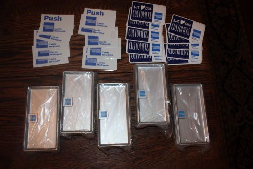 Lot 25 pc American Express AMEX check presenter Tip Tray + Extras Push Stickers
