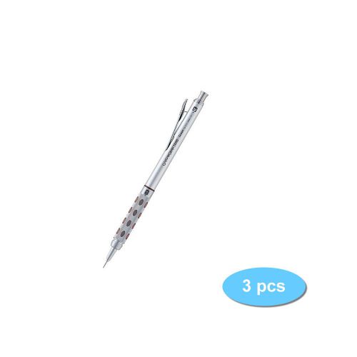 Pentel GRAPHGEAR 1000 PG1013 0.3mm Draughting Mechanical Pencil (3pcs) - Silver