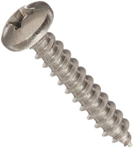 Small Parts 18-8 Stainless Steel Sheet Metal Screw, Plain Finish, Pan Head,