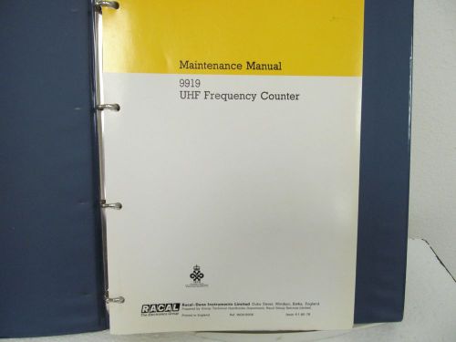 Racal-Dana 9919 UHF Frequency Meter Maintenance Manual  w/schematics