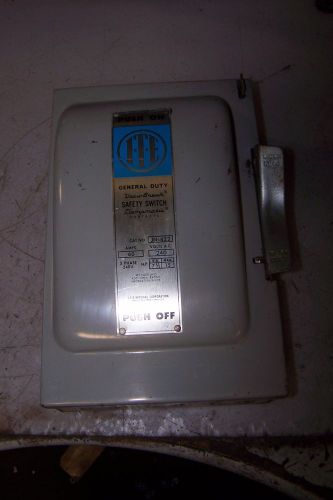 ITE 60 AMP FUSED SAFETY SWITCH 240 VAC 15 HP 3 PHASE JN-422