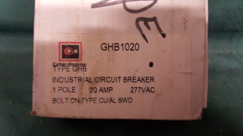 NEW CUTLER HAMMER GHB1020 1 POLE 20A 277V CIRCUIT BREAKER