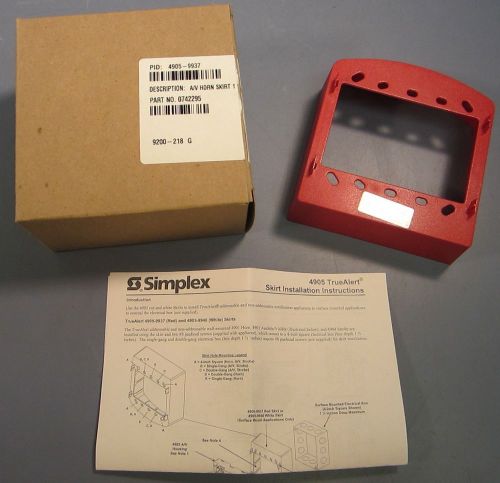 Lot of 20 Simplex 4905-9937 A/V Horn Skirt 1 1/2&#034; Red New In Box