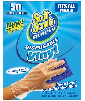 Soft Scrub Vinyl Disposable Gloves-50CT PF VINYL GLOVE