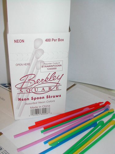 Neon Spoon Straws 400 per Box *6 Different Neon Colors*