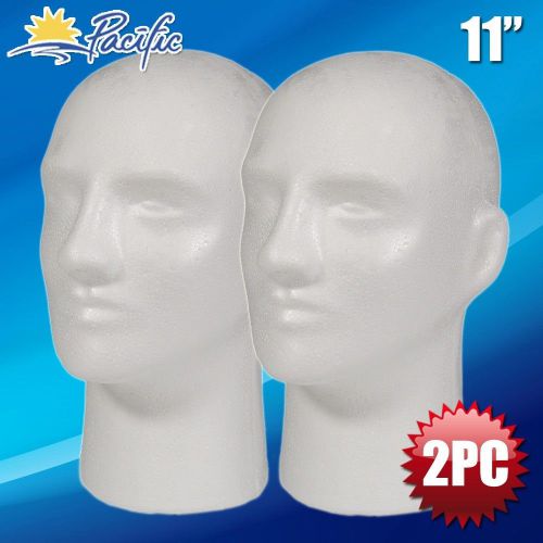 2pc 11&#039; MALE STYROFOAM FOAM MANNEQUIN MANIKIN head wig display hat glasses