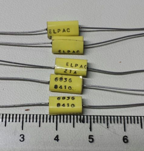 5x 68nf .068uf 2% 100v elpac z1a polyester film capacitors 683g audio submini for sale