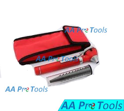 AA Pro: Fiber Optic Mini Otoscope Red Color (Diagnostic Set)