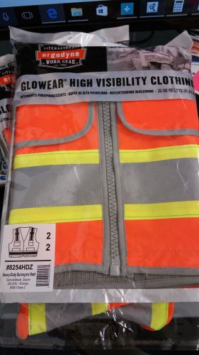 Ergodyne glowear® 8254hdz class 2 heavy-duty surveyors vest, orange new for sale