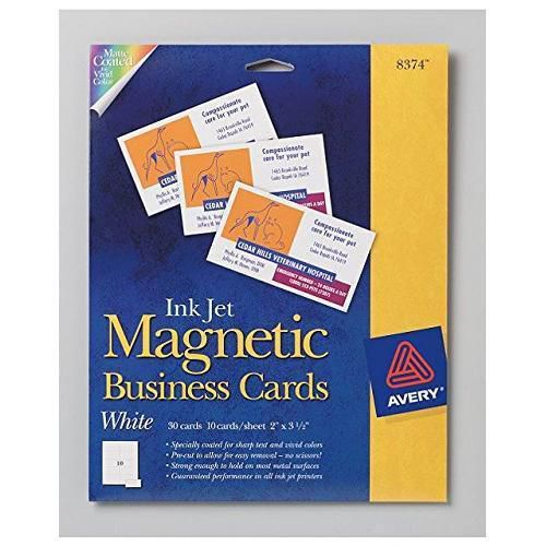 Avery Ink Jet Magnetic Business Cards, 10 Precut Cards/Sheet, 30 Cards/Pack New