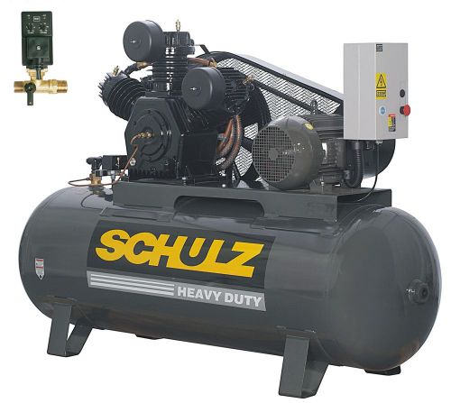 SCHULZ AIR COMPRESSOR 15HP 3-PHASE 120 GALLONS TANK- 208-230-460 VOLTS