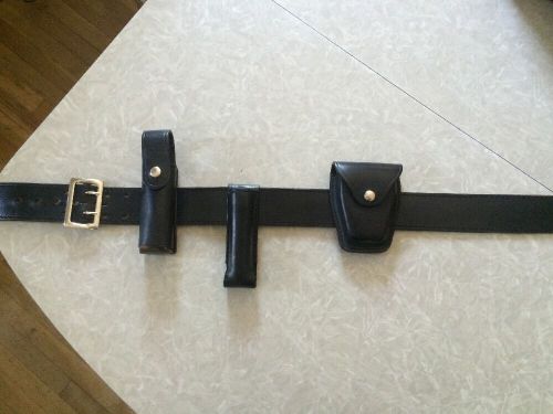 Dutyman vintage police belt w/ cuff case, two utility cases sz 34 * no reserve * for sale
