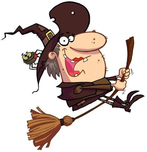 30 Custom Cartoon Witch Personalized Address Labels