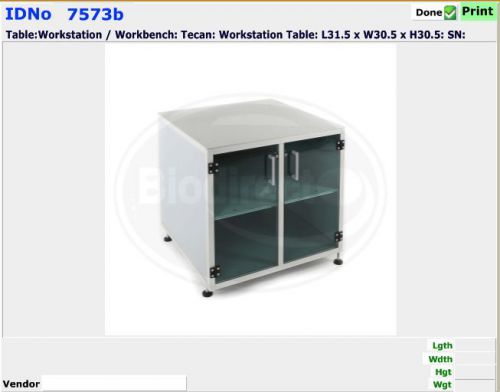 7573b:tecan table:workstation/workbench l31.5 x w 30.5 x h 30.5 for sale
