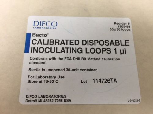 DIFCO Calibrated Disposable Inoculating Loops 1ul 19X(33/30loops) 1905-95