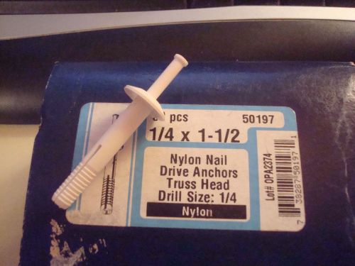Hard-to-Find Nylon Nail Drive Anchors, 1/4&#034; x 1-1/2&#034; 50 ct. box Midwest Fastener