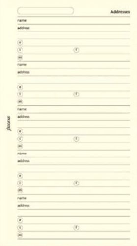 Filofax Papers Name, Address, E-mail, Phone, Fax, Mobile Pocket Size - FF-210253