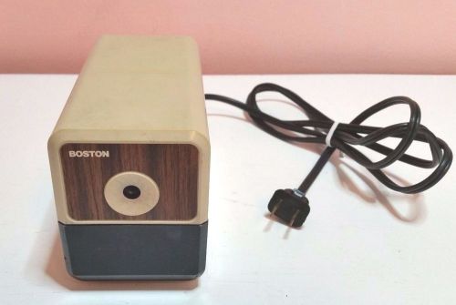 Hunt Boston Model 18 296A Electric Pencil Sharpener Made in USA &#034;Wood Grain&#034;