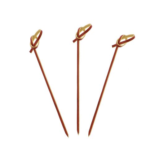 Royal 4&#034; Red Bamboo Knot Cocktail and Hors&#039; D&#039;oeuvre Pick, Pack of 100, R803RED
