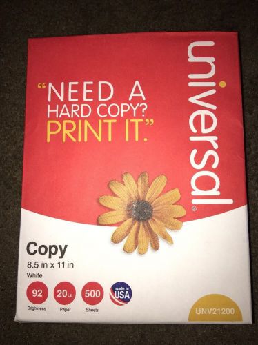 Universal Copy Paper, 92 Brightness, 8-1/2 x 11, 5000 Sheets (UNV21200)