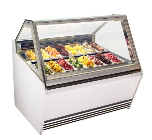 Gelato Ice Cream Display Case 18 pan with casters 115volts