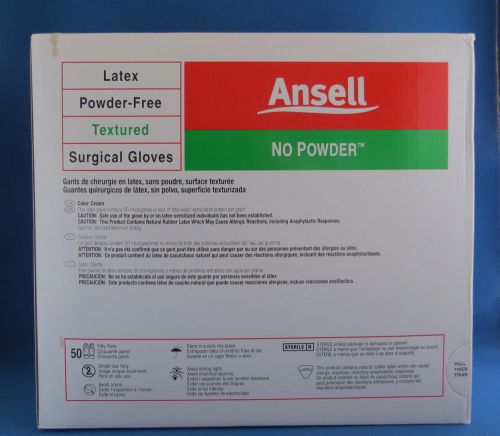 Pk/50 Ansell Latex Powder-Free Textured Surgical Gloves #8608 Size 8