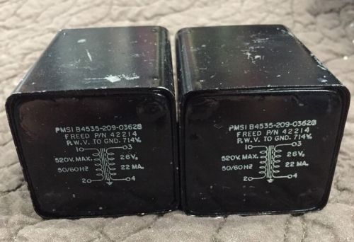 Vintage FREED PMSI Transformer P/N 42214 520 V. Max 50/60 HZ 26 V 22 MA Lot Of 2