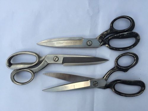 Wiss scissors shears 10&#034; 20W  Cleaned and sharpened !   LOT OF THREE