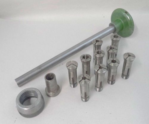 Nice collet closer draw bar, thread protector, sleeve &amp; collets 4 metal lathe for sale