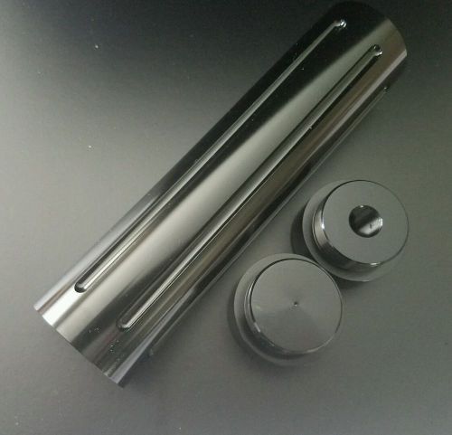 Aluminum t-6 8.5&#034; tube 1.75&#034; od 1.375 id endcaps 5/8-24 maglite d cell fluted for sale