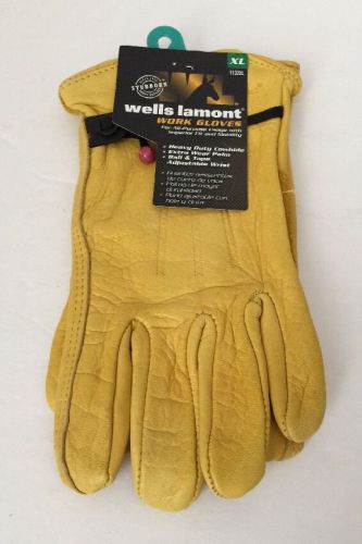 Men&#039;s XL Wells Lamont Work Gloves Heavy Duty Cowhide Extra Wear Palm New