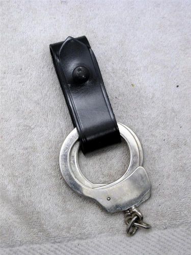 B83 g&amp;g plain black leather handcuff hanger strap fits all cuffs &amp; other uses for sale