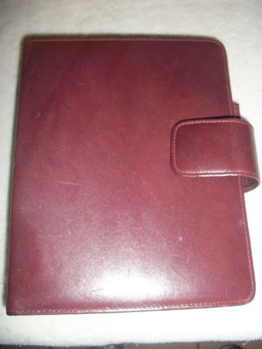 DAY RUNNER Burgundy 3 Ring 1&#034; Genuine Leather Planner 7.25&#034; x 9.25&#034;