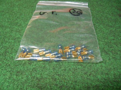 1/4 &#034; Spade Gold Plated Terminals Blue 16-14 AWG Connectors of 20