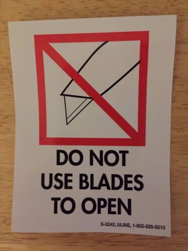 DO NOT USE BLADES TO OPEN STICKER (20)