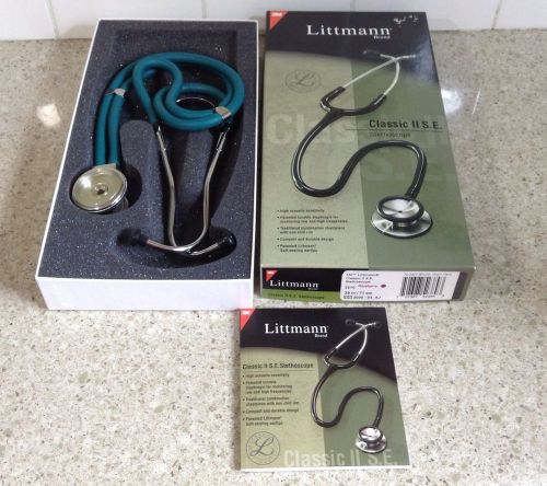 3M Littmann Classic II Pediatric Stethoscope, Pine Green Tube, 28 inch